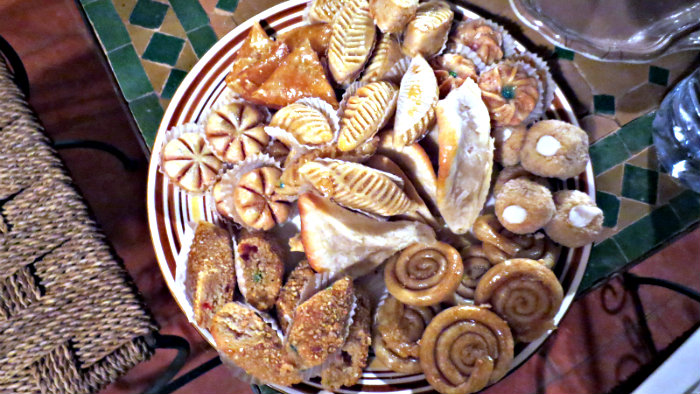 Moroccans eat a lot of sweet pastries.