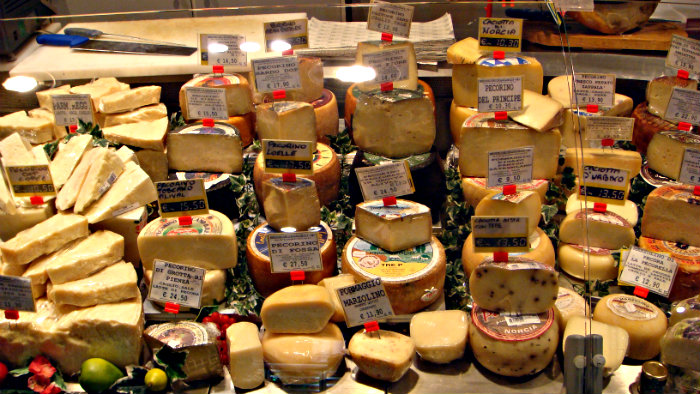 Italians are proud of their delicious cheeses.