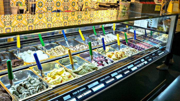 Gelaterias in Italy offer Italian-style ice cream.