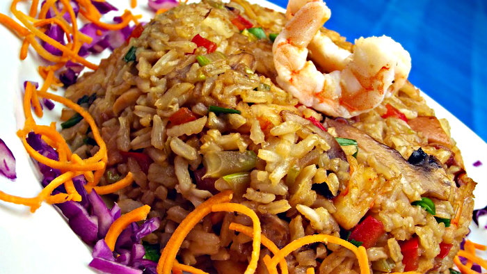 Arroz con camarones is a tasty dish from Latin America.