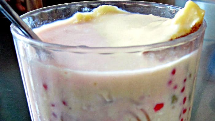 To make falooda even more scrumptious, they top it with ice cream.