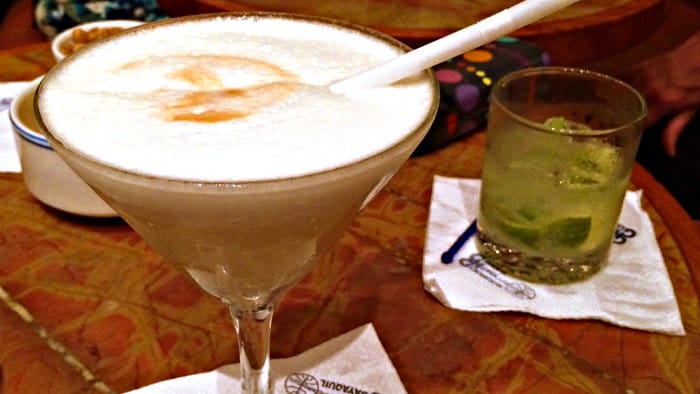 Pisco sour cocktail is a typical drink in Latin America.