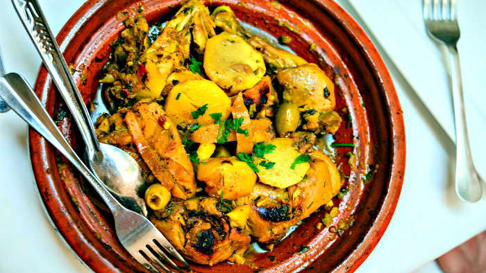 Tajine is a name of a Moroccan pot and a name of the dish.