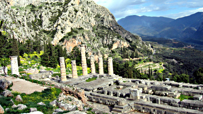 Delphi - a place of Temple of Apollo.