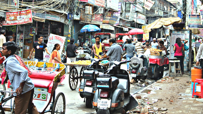 Shopping area in New Delhi.