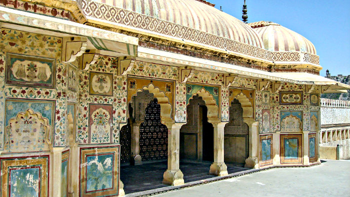 Lots of mirrors decorating ancient buildings of the Palace of Mirrors.